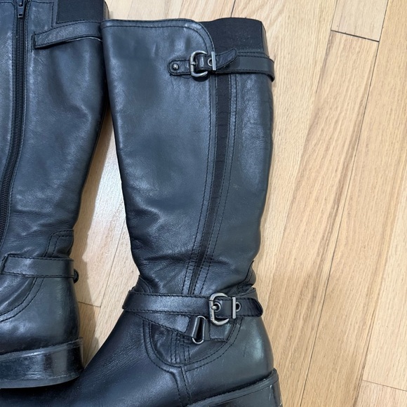 GTO Italia Black Leather Knee-High Boots Size 9.5 - Picture 5 of 10